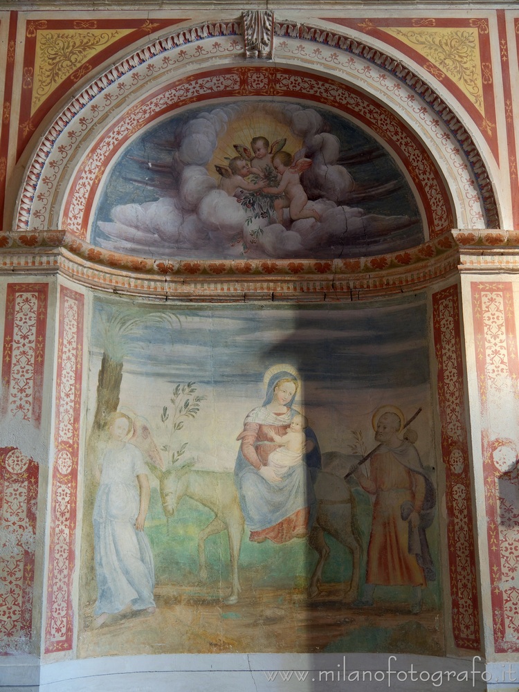 Vimodrone (Milano) - Affresco della fuga in Egitto nella Chiesa di Santa Maria Nova al Pilastrello